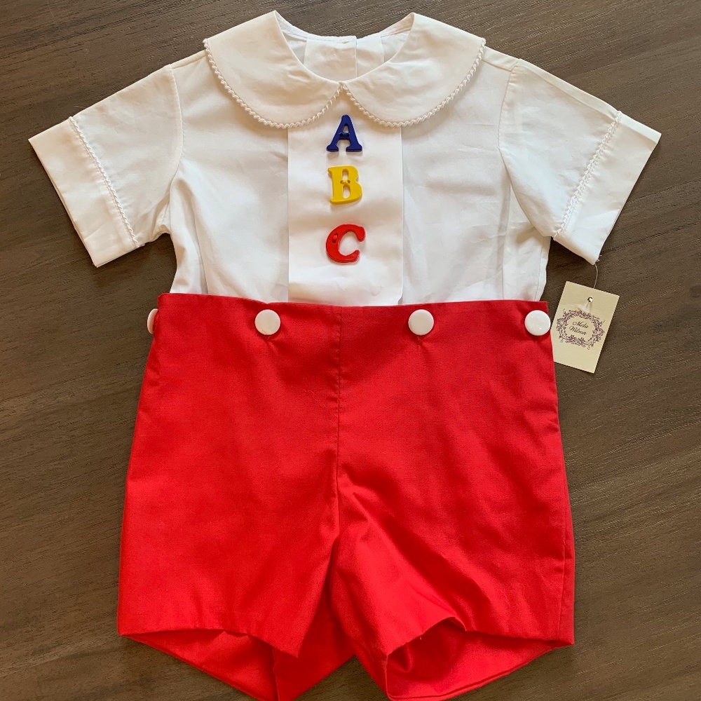 New Boys Mela Wilson ABC Christmas 2pc Short Set